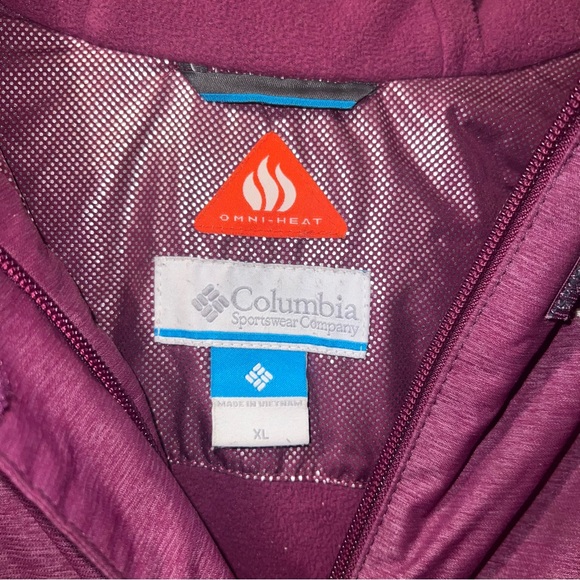 Columbia Girl’s Omni-heat Purple Parka Jacket with Faux Fur Hood - Picture 2 of 5